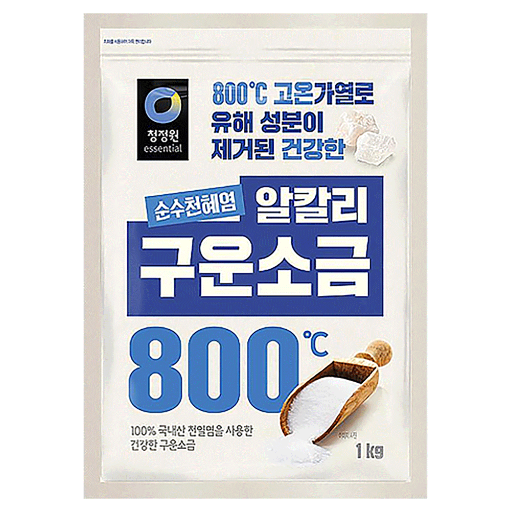 청정원 순수천혜염 알칼리 구운소금 1kg 1박스(10개)